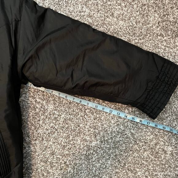 Triple Fat Goose Duck Black Down Puffer Stadium Coat Faux Fur Collar Size Small - Picture 10 of 13